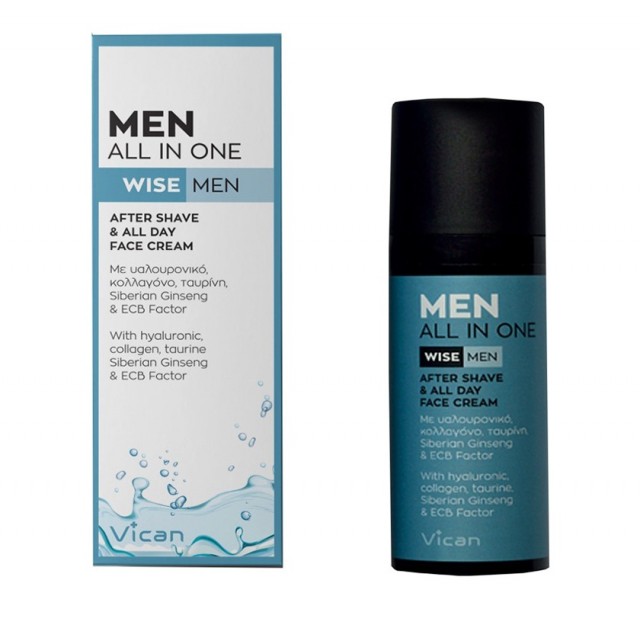 men Vican Men All In One After Shave & All Day Face Cream 50ml - Image 1