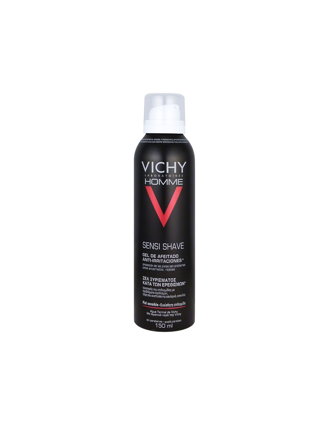 vichy-homme-gel-de-rassage-anti-irritations-150ml Vichy HOMME Sensi Shave Gel Τζελ Ξυρίσματος κατά των ερεθισμών, 150ml - Image 1