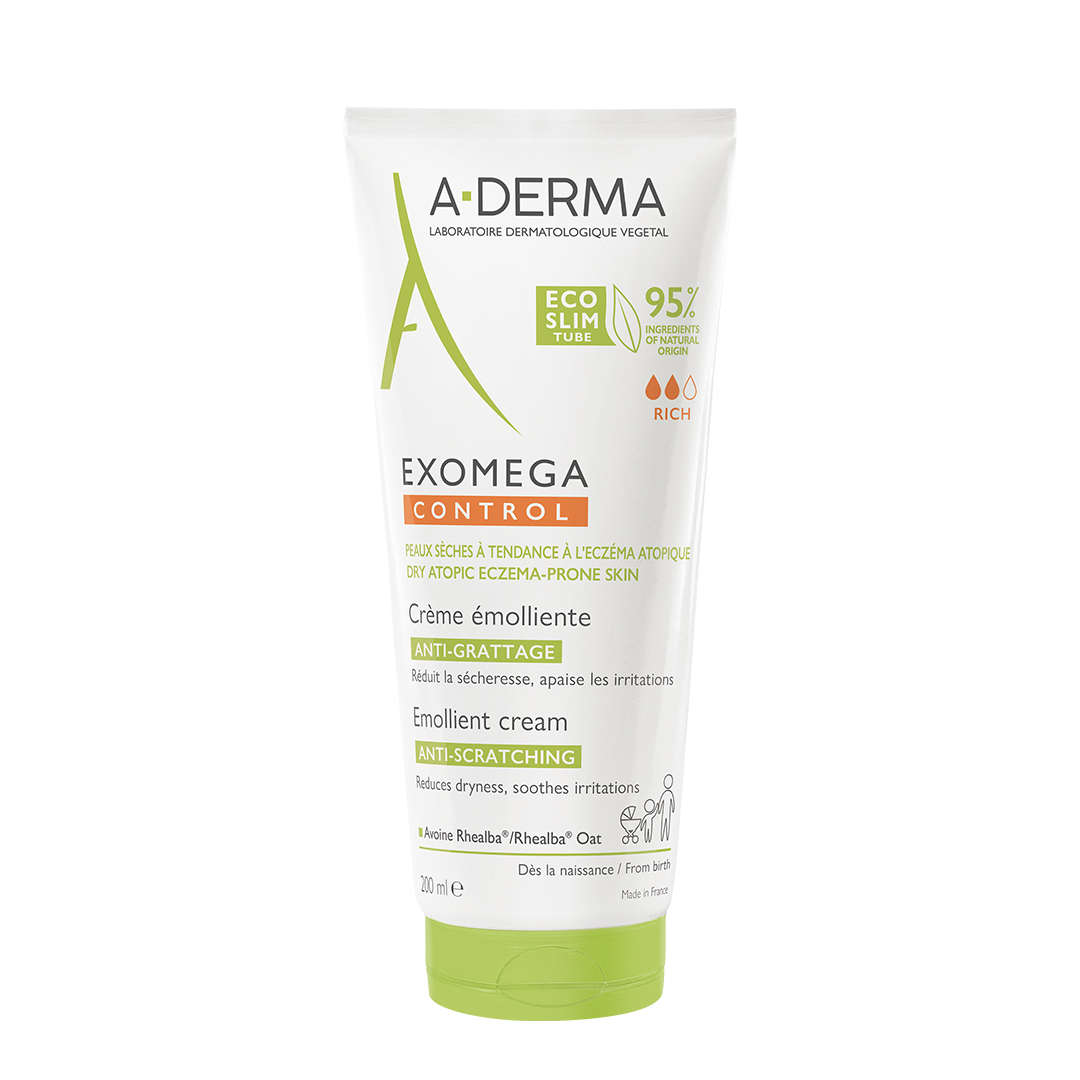 we A-Derma Exomega Control Emollient Cream Μαλακτική Κρέμα, για δέρμα με τάση ατοπίας ή είναι πολύ ξηρό, 200ml - Image 1