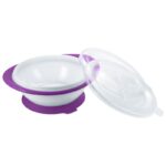 NUK EASY LEARNING Μπολ φαγητού με 2 καπάκια  -Μπλε-Μωβ-Κίτρινο - Image 2
