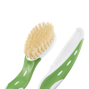 Nuk Σετ Βούρτσα από Φυσική Τρίχα & Χτένα με Στρογγυλεμένα Δόντια, 2 τεμάχια-Πράσινο