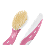 Nuk Σετ Βούρτσα από Φυσική Τρίχα & Χτένα με Στρογγυλεμένα Δόντια, 2 τεμάχια-Ροζ