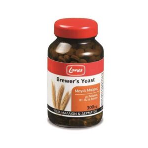 Lanes Brewer's Yeast 300mg Μαγιά Μπύρας με Βιταμίνες Β1, Β2 & Βιοτίνη για Υγιή Μαλλιά & Δέρμα, 200tabs