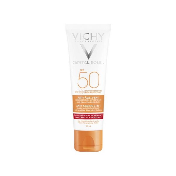 3337875585231_p_1 Vichy Capital Soleil Anti-Ageing 3 in 1 SPF50, Αντηλιακή Κρέμα Προσώπου με Αντιγηραντική Δράση, 50ml - Image 1