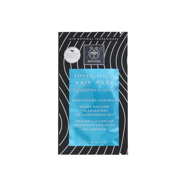 52012790723222 Apivita Moisturizing Hair Mask Express Beauty Μάσκα Ενυδάτωσης για Όλους τους Τύπους Μαλλιών με Υαλουρονικό Οξύ, 20ml - Image 1