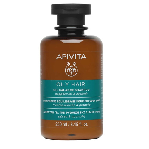 s Apivita Oil Balance Shampoo Σαμπουάν για τα Λιπαρά Μαλλιά με Μέντα & Πρόπολη, 250ml - Image 1