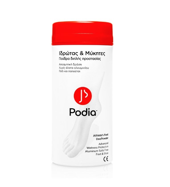 b9b4390c7a186c19ec31b25c4b62956c (1) Podia Athletes Foot Πούδρα Διπλής Προστασίας Ιδρώτας & Μύκητες, 100gr - Image 1