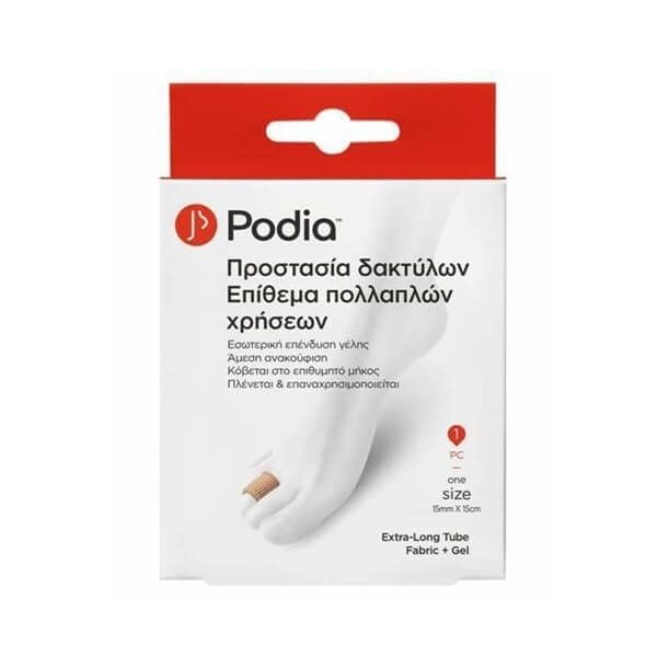 podia-prostasia-daklylon_1 Podia Extra Long Tube Fabric + Gel Προστασία Δακτύλων Επίθεμα Πολλαπλών Χρήσεων One Size, 1τμχ - Image 1