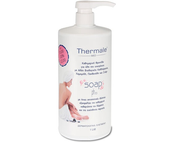 ther Thermale Med Soap pH 5.5 1000ml (Υγρό Καθαριστικό για το Σώμα & την Ευαίσθητη Περιοχή) - Image 1