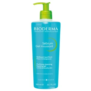 2 x Bioderma Gel Moussant Απαλό Αφρίζον Gel Καθαρισμού για Μεικτό προς Λιπαρό ή με Τάση Ακμής Δέρμα, 2 x 200ml