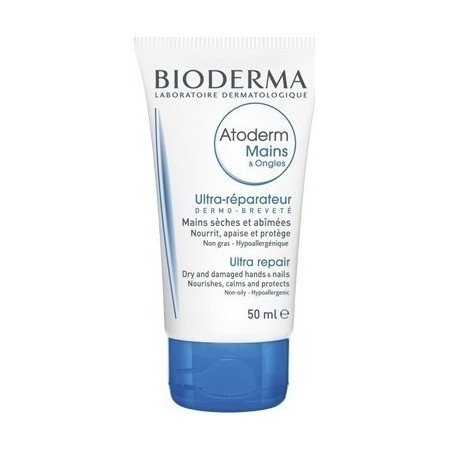 hands Bioderma Atoderm Mains & Ongles Εξαιρετικά Επανορθωτική & Ενυδατική Κρέμα Χεριών & Νυχιών για Κανονικό προς Ξηρό Δέρμα, 50ml - Image 1