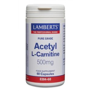 Lamberts Acetyl L-Carnitine 500 mg Συμμετέχει στην Απομάκρυνση των Τοξικών Προϊόντων του Μεταβολισμό, 60caps