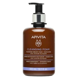 Apivita Cleansing Foam Face & Eyes Κρεμώδης Αφρός Καθαρισμού για Πρόσωπο & Μάτια με Ελιά, Λεβάντα & Πρόπολη, 300ml
