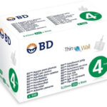 BD Thin Wall Αποστειρωμένες Βελόνες για Πένες Ινσουλίνης 4mm x 0.23mm (32G) 100τμχ