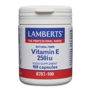 Lamberts vit E250 ΙU Natural για τη Διατήρηση της Καλής Υγείας του Δέρματος & του Αναπαραγωγικού Συστήματος, 100caps