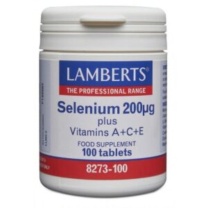 Lamberts Selenium 200μg & A, C, E, Αποτελεί Ζωτικό Συστατικό των Μηχανισμών Άμυνας του Οργανισμού, 100tabs