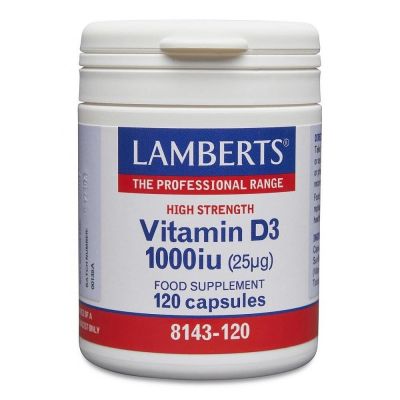 δ37 Lamberts Vitamin D3 1000IU/25μg Απαραίτητη για την Υγεία των Οστών & των Δοντιών, 120caps - Image 1