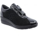 IMAC 406330 Μαύρη Γυναικεία Δερμάτινη Πλατφόρμα