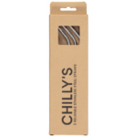 Chilly's 3 Reusable Stainless Steel Straws Καλαμάκια Μεταλλικά Ασημί