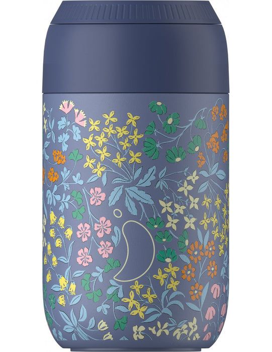 2222225 Coffee Cup Series 2 Brighton Blossom Whale Blue 340ml – Chilly's Bottles - Image 1