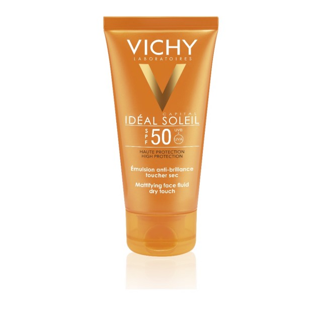 33. Vichy Ideal Soleil BB Tinted Dry Touch Face Fluid Matte SPF50 Αντηλιακή Κρέμα Προσώπου με Χρώμα & Ματ Αποτέλεσμα, 50ml - Image 1