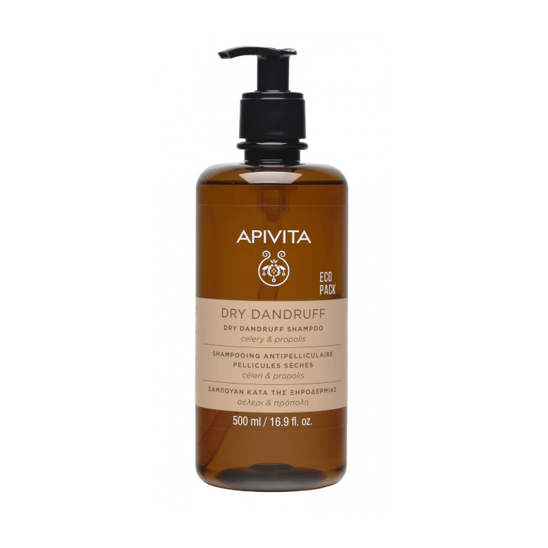 55 Apivita Dry Dandruff Shampoo Σαμπουάν κατά της Ξηροδερμίας με Σέλερι & Πρόπολη, 500ml - Image 1