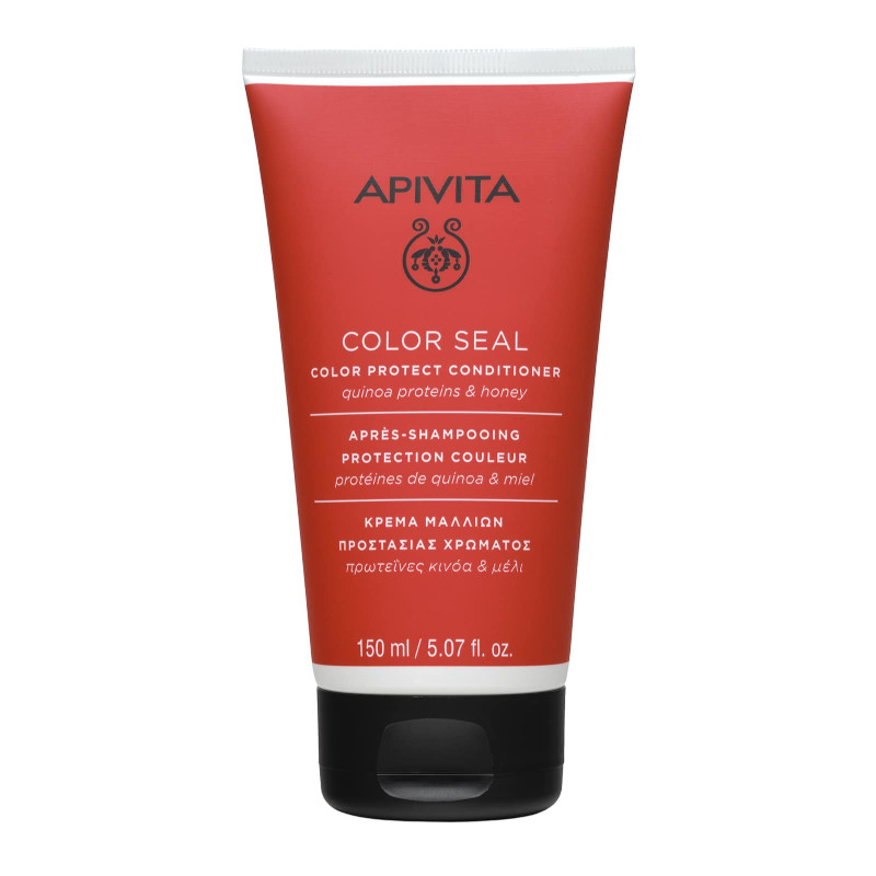 Compressed by jpeg-recompress Apivita Color Seal Color Protect Conditioner Μαλακτική Κρέμα Προστασίας Χρώματος Με Πρωτεΐνες Κινόα & Μέλι, 150ml - Image 1