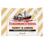 Fisherman's Friend Honey & Lemon Καραμέλες για τον Πονόλαιμο με Μέλι & Λεμόνι - Χωρίς Ζάχαρη, 25gr