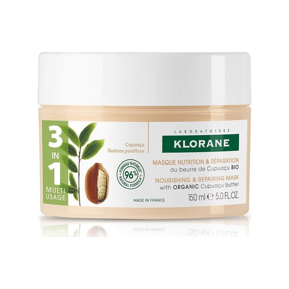 nmask Klorane Cupuacu Μάσκα Θρέψης & Επανόρθωσης για Ξηρά Μαλλιά με Βούτυρο Cupuacu BIO, 150ml - Image 1
