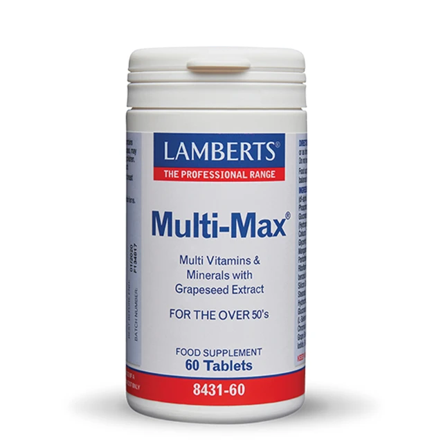 a Lamberts Multi-Max Πολυβιταμινούχος Φόρμουλα για Υποστήριξη & Τόνωση του Οργανισμού για Ηλικίες άνω των 50 Ετών, 60tabs - Image 1