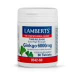 Lamberts Ginkgo Biloba Extract 6000MG για την Διατήρηση της Βραχυπρόθεσμης Μνήμης, 30tabs