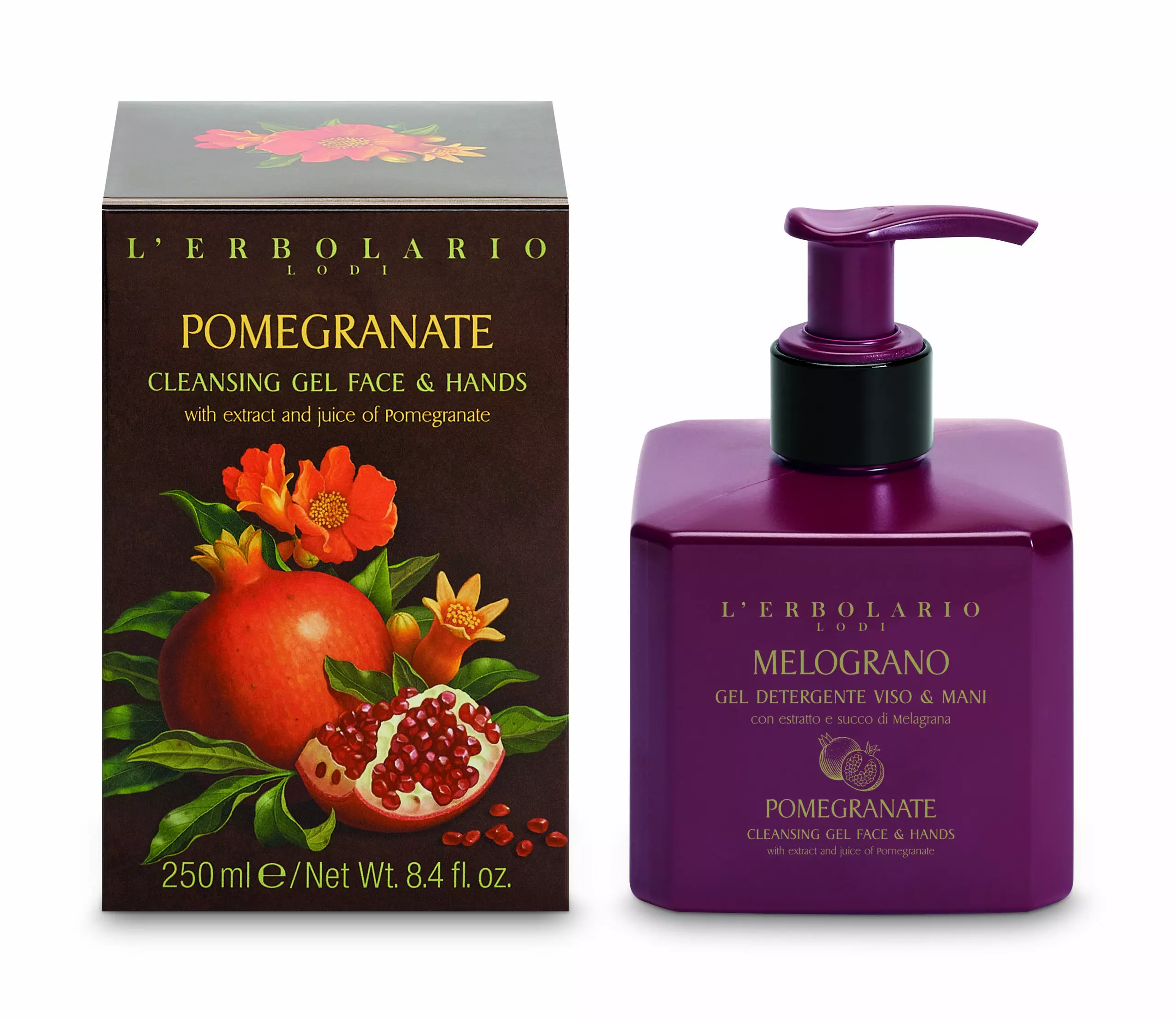 pp L’ ERBOLARIO Melograno Καθαριστικό Προσώπου και Χεριών 250ml - Image 1