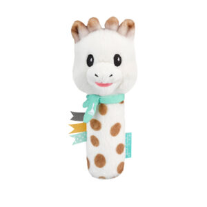 Sophie la giraffe-Σόφι καμηλοπάρδαλη Sweety Sophie Collection Βελούδινη κουδουνίστρα με αστείους ήχους