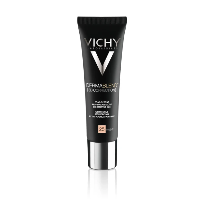 3 Vichy Dermablend Correction 3D No.25 Nude Make Up Ενεργής Διόρθωσης 16 Ωρών για Υψηλή Κάλυψη και Επανόρθωση, 30ml - Image 1