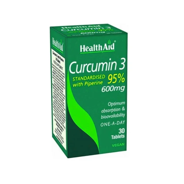 eada1df86883b9a69e2f46e6fcb386a7.jpg Health Aid Curcumin 3 600mg, 30tabs - Image 1