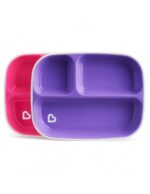 Munchkin Spash Πιάτο Φαγητού Με Αντιολισθητική Βάση 6m+ Ροζ/Μωβ, 2τμχ