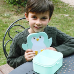 YUKO.B: Δοχείο φαγητού με χώρισμα/ Snack box Penguin Blue - Image 3