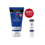 Neutrogena Πακέτο Προσφοράς με Fast Absorbing Hand Cream Κρέμα Χεριών Άμεσης Απορρόφησης, 75ml & Δώρο Lip Moisturizer Ενυδατικό Στικ Χειλιών, 4,8gr
