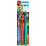 Curaprox Kids Ultra Soft Toothbrush Duo Graffiti Edition Κόκκινο - Τιρκουάζ 4-12 Years 2τμχ