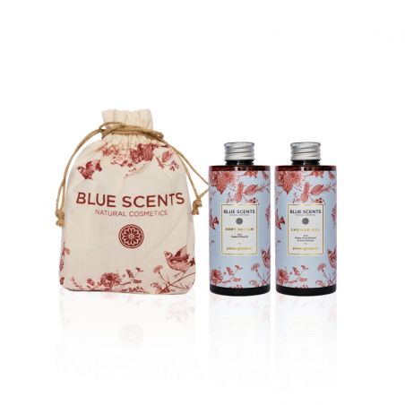 blue-scents-gift-set-pomegranate-body-balsam-300ml-shower-gel-300ml Blue Scents Gift Set Pomegranate Body Balsam 300ml + Shower Gel 300ml - Image 1