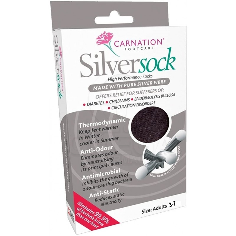 77 VICAN Carnation Silversock Ισοθερμικές Κάλτσες Υψηλής Ποιότητας με Θερμοδυναμικές, Αντιμικροβιακές & Αντισηπτικές Ιδιότητες από Καθαρό Ασήμι No 36-40 σε Μαύρο Χρώμα 1 Ζευγάρι - Image 1