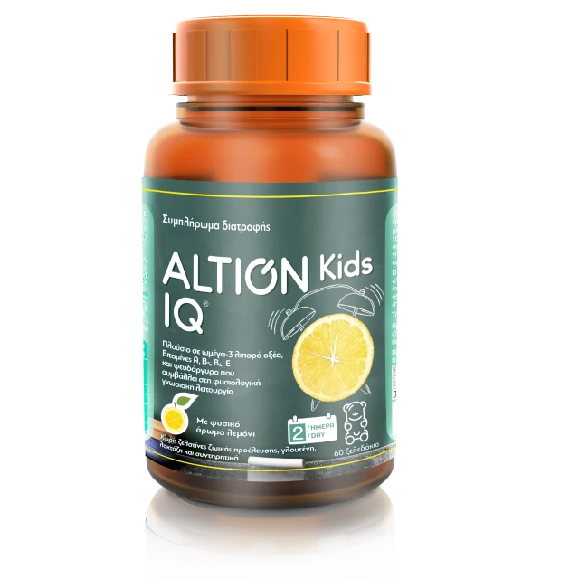 5 ALTION Kids IQ Συμπλήρωμα Διατροφής με Ω3 Λιπαρά Οξέα, Βιταμίνες & Ψευδάργυρο 60 ζελεδάκια 138gr - Image 1