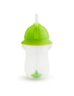 Munchkin Tip & Sip  Straw Cup 12m+ 296ml- Κύπελλο με Καλαμάκι Click Lock tall  Χρώμα Πράσινο, 1τμχ