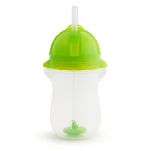 Munchkin Tip & Sip  Straw Cup 12m+ 296ml- Κύπελλο με Καλαμάκι Click Lock tall  Χρώμα Πράσινο, 1τμχ