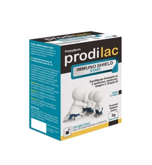 k Frezyderm Prodilac Immuno Shield Start Συμπλήρωμα Διατροφής για την Ενίσχυση του Ανοσοποιητικού Συστήματος για Νήπια & Παιδιά, 30sachets - Image 1