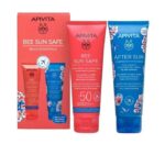 Apivita Bee Sun Safe Beach Essentials Promo Bee Sun Safe Ενυδατικό Αναζωογονητικό Γαλάκτωμα για Πρόσωπο & Σώμα SPF50, 100ml & After Sun Δροσιστική & Καταπραϋντική Κρέμα-Gel για Πρόσωπο & Σώμα, 100ml, 1σετ