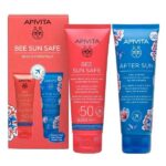 Apivita Bee Sun Safe Beach Essentials Promo Bee Sun Safe Ενυδατικό Αναζωογονητικό Γαλάκτωμα για Πρόσωπο & Σώμα SPF50, 100ml & After Sun Δροσιστική & Καταπραϋντική Κρέμα-Gel για Πρόσωπο & Σώμα, 100ml, 1σετ