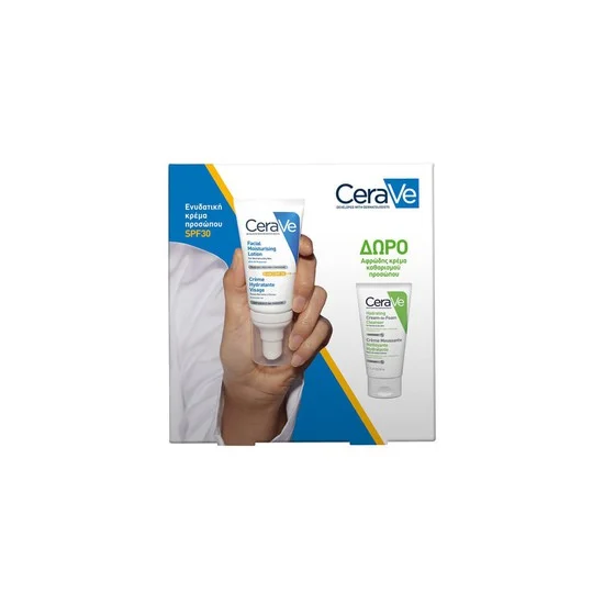 5 CeraVe Promo AM Facial Moisturizing Lotion SPF30 Ενυδατική Κρέμα Προσώπου, 52ml & Δώρο Hydrating Cream-to-Foam Cleanser Καθαρισμός & Ντεμακιγιάζ, 50ml, 1σετ - Image 1