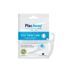 Plac Away Eco Twin-Line Διπλό Λευκαντικό Οδοντικό Νήμα με Λαβή, 30τεμ