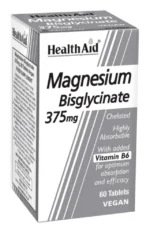 Health Aid Magnesium Bisglycinate 375mg & Vitamin B6, 60tabs - Image 2